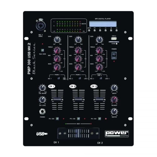 POWER ACOUSTICS PMP300 USB MK2 TABLE DE MIXAGE DJ 3 VOIES
